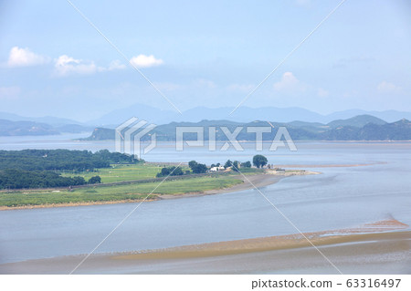 North Korean landscape seen from Odusan Unification Observatory 63316497