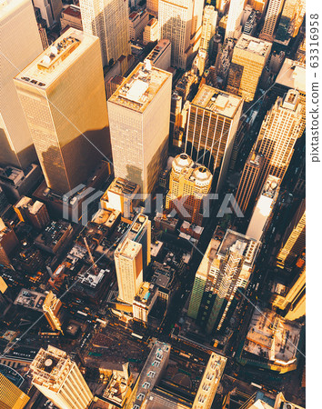 Aerial view of Times Square NYC at sunset Aerial view of Times Square NYC at sunset 63316958