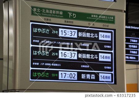 Shinkansen bulletin board at Morioka Station 63317235