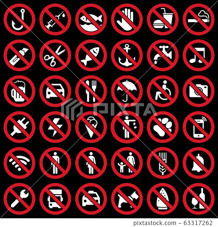 Set of prohibited sign 63317262