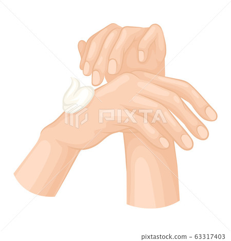 Rubbing Hands with Soap for Washing and Cleansing Vector Illustration 63317403