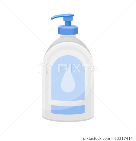 Liquid Soap or Foam in Dispenser Plastic Bottle Vector Illustration 63317414