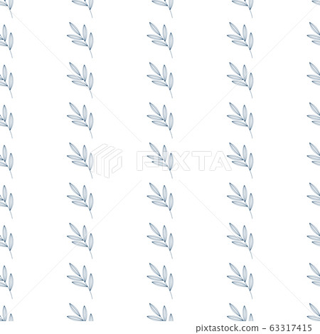 Seamless geometric pattern with leaves, blades of grass and twigs Seamless geometric pattern with leaves, blades of grass and twigs 63317415
