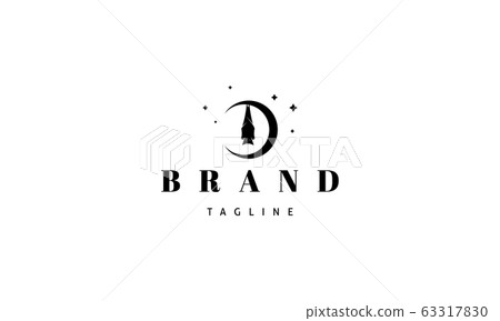 Vector logo on which an abstract image of a sleeping bat on the moon. Vector logo on which an abstract image of a sleeping bat on the moon. 63317830