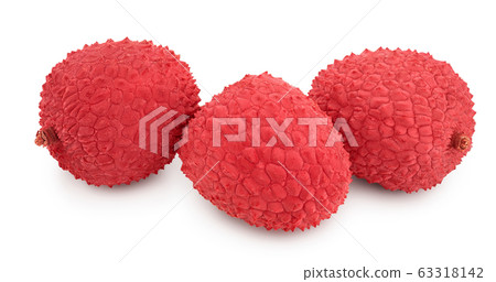 lychee fruit isolated on white background with clipping path and full depth of field 63318142