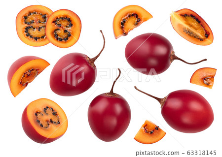 Fresh tamarillo fruit isolated on white background. Set or collection Fresh tamarillo fruit isolated on white background. Set or collection 63318145