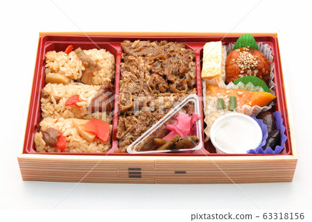 Satisfied bento with gomeko and sukiyaki Satisfied bento with gomeko and sukiyaki 63318156