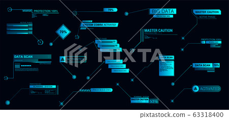 Digital Callouts titles in futuristic style HUD 63318400
