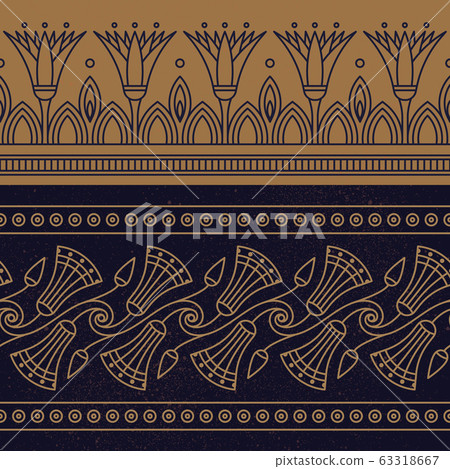 Seamless vector illustration based on the Egyptian national ornament with lotus flower 63318667