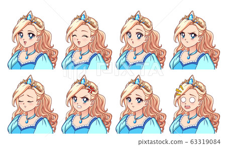 A set of cute anime princess with different A set of cute anime princess with different 63319084