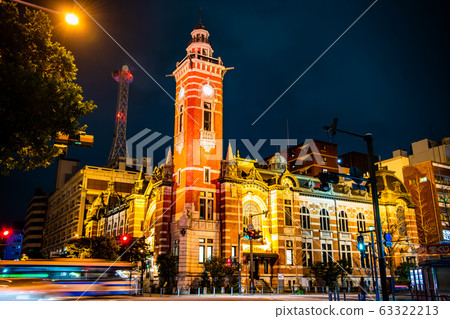 Yokohama Port Memorial Hall illuminated 63322213