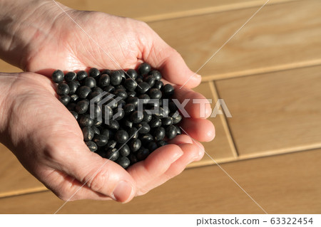 Black beans black soybeans beans hand (female) 63322454