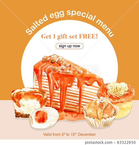 Salted egg social media design with custard, crepe Salted egg social media design with custard, crepe 63322650