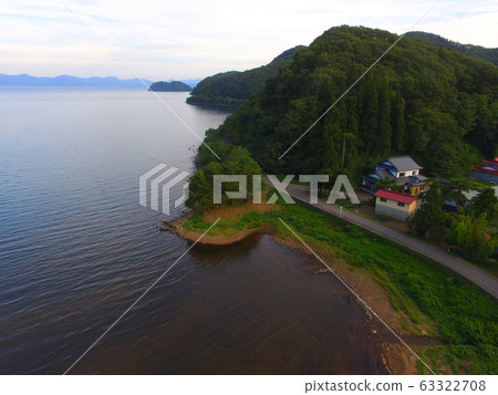 Lake Inawashiro Lake aerial at Drone (Fukushima Prefecture Aizuwakamatsu-shi Minatomachi Daikan Akae Homeland) Lake Inawashiro Lake aerial at Drone (Fukushima Prefecture Aizuwakamatsu-shi Minatomachi Daikan Akae Homeland) 63322708