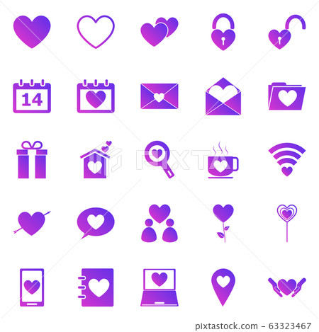 Love gradient icons on white background 63323467