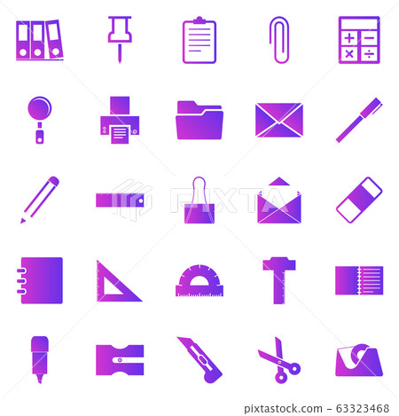 Stationary gradient icons on white background 63323468