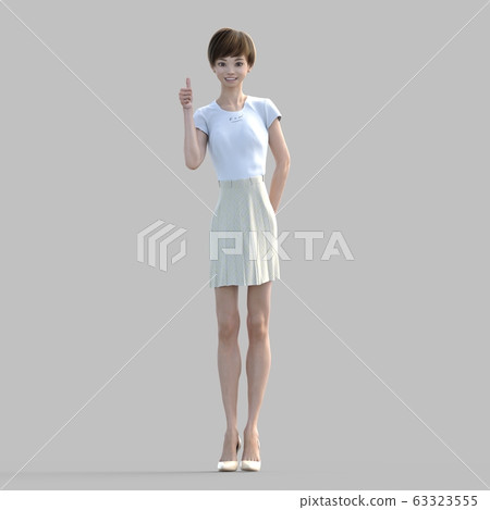 休閒時尚女人擺姿勢perming3DCG插圖素材 休閒時尚女人擺姿勢perming3DCG插圖素材 63323555