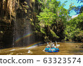 Rafting on a mountain river, Amazing Travel and popular viewpoint at Water Fall Thi Lo Su, Thailand 63323574