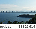 Da Nang city from high viewpoint, Vietnamese beach destination. 63323616
