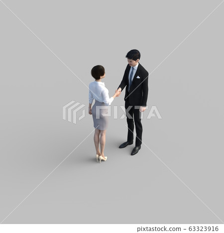 業務握手男人和女人等距perming3DCG插圖素材 業務握手男人和女人等距perming3DCG插圖素材 63323916