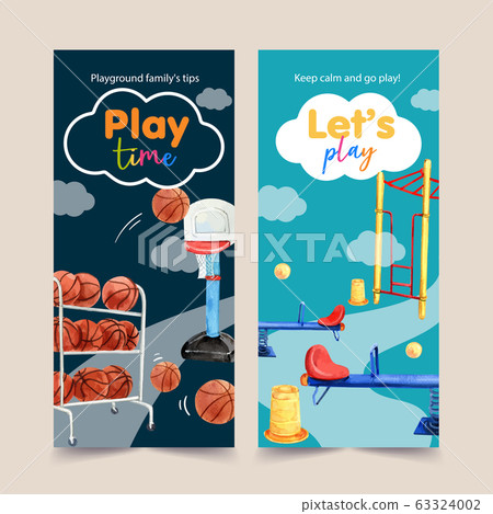Playground flyer design with watercolor 63324002
