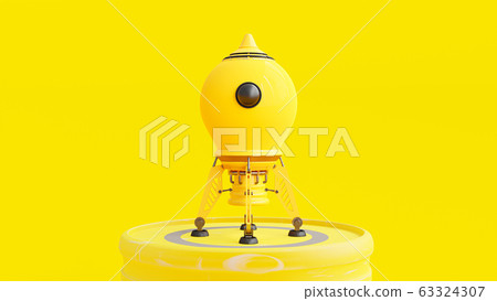 Rocket yellow background Rocket yellow background 63324307