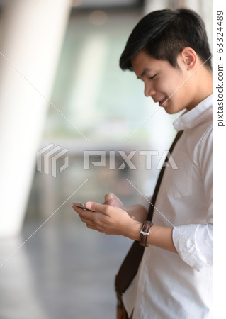 Close up view of male entrepreneur take short Close up view of male entrepreneur take short 63324489