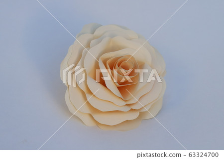 Cream rose flower made with origami 63324700