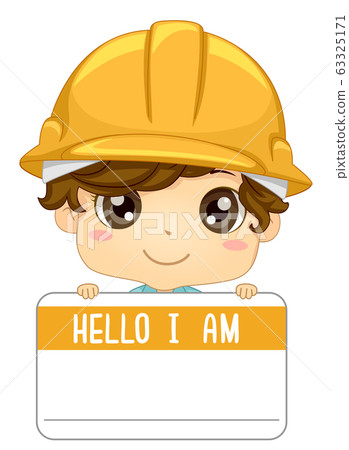 Kid Boy Engineer Name Illustration Stock Illustration