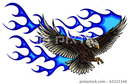 vector illustration of Eagle with Flame blue 63325348