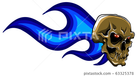 vector illustration of a skull in flames 63325378