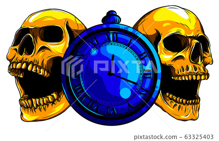 gold human skull on white background. vector illustration gold human skull on white background. vector illustration 63325403