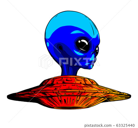 Alien ufo invasion vector illustration design art - Stock Illustration ...