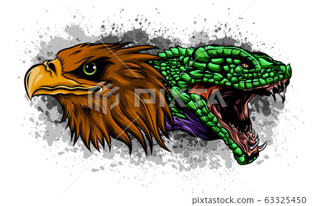 Eagle and Snake. Tattoo vector illustration design 63325450