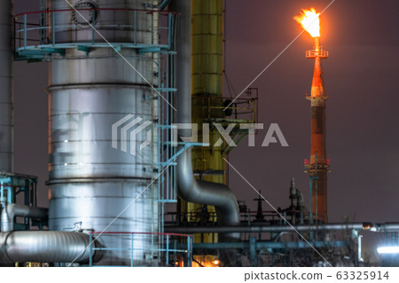 《Kanagawa Prefecture》Night view of the factory, night light of Kawasaki City 63325914