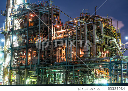 <<Kanagawa Prefecture>> Factory night view, Chidori Town, Kawasaki City 63325984