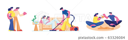Set of Happy People Loving Relations and Waiting Baby. Male and Female Characters Spend Time Together Pregnant Woman Set of Happy People Loving Relations and Waiting Baby. Male and Female Characters Spend Time Together Pregnant Woman 63326084
