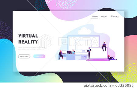 Virtual Machines, Vms Technology Landing Page Template. Characters Use Pc Software Provide Functionality 63326085