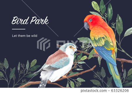 Insect and bird frame design with finch, sun 63326206