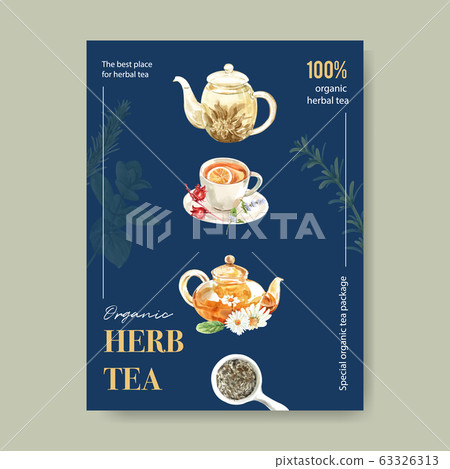 Herbal tea poster design with Lemon, Roselle, Tea Herbal tea poster design with Lemon, Roselle, Tea 63326313