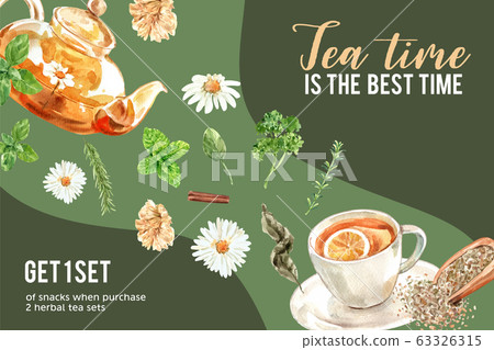 Herbal tea frame design with Parsley, Bay, Basil, Herbal tea frame design with Parsley, Bay, Basil, 63326315