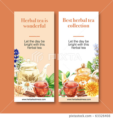Herbal tea flyer design with peppermint, lavender, Herbal tea flyer design with peppermint, lavender, 63326408