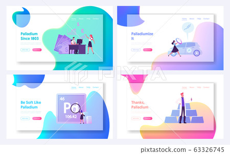 Palladium Transit and Precious Metal in Human Life, Business and Industry Landing Page Template Set. People Characters Use Pd Chemical Element Named after Asteroid Pallas. Cartoon Vector Illustration Palladium Transit and Precious Metal in Human Life, Business and Industry Landing Page Template Set. People Characters Use Pd Chemical Element Named after Asteroid Pallas. Cartoon Vector Illustration 63326745