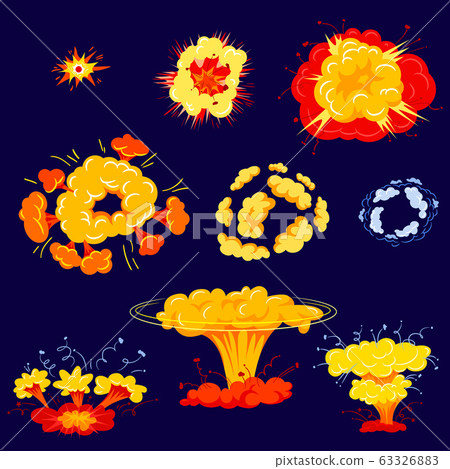 Bomb Explosion Isolated Icons Set Dynamite Stock Illustration
