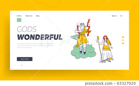 Greek or Roman Mythology Landing Page Template. Greek Gods Zeus, Jupiter or Jove and his Wife Hera or Juno on Olympus Mountain. Fantasy Characters Greece Deities. Linear People Vector Illustration Greek or Roman Mythology Landing Page Template. Greek Gods Zeus, Jupiter or Jove and his Wife Hera or Juno on Olympus Mountain. Fantasy Characters Greece Deities. Linear People Vector Illustration 63327020