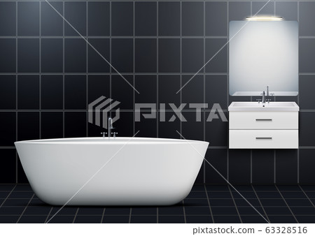 Bath and washbasin cabinet with mirror 63328516