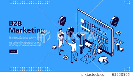 B2B marketing strategy isometric landing page 63330505