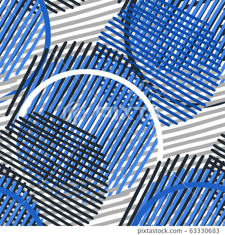 Abstract graphic pattern of striped and outlined circles Abstract graphic pattern of striped and outlined circles 63330683