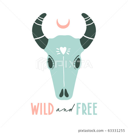 Wild and free. Hand drawn motivational inspirational quote Wild and free. Hand drawn motivational inspirational quote 63331255