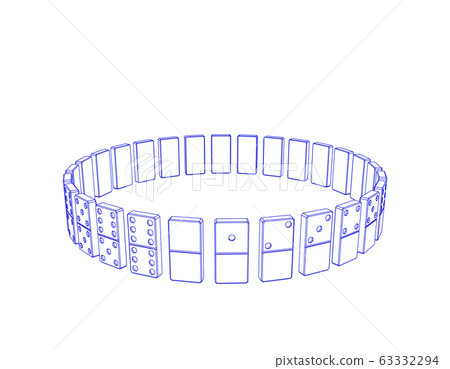 Circle of dominoes. Isolated on white background. Circle of dominoes. Isolated on white background. 63332294